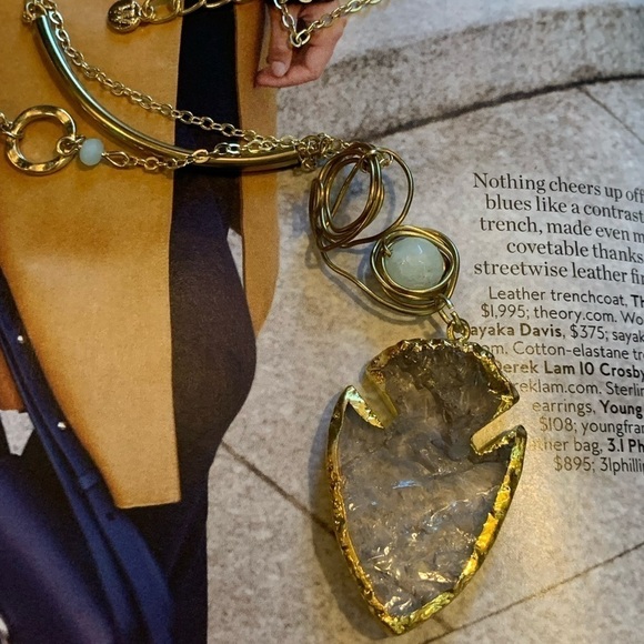 Druzy white gold plated necklace - Picture 2 of 7